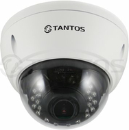 Видеокамера IP Tantos TSi-Ve2VPA (2.8-12) купольная антивандальная 2Мп PoE звук