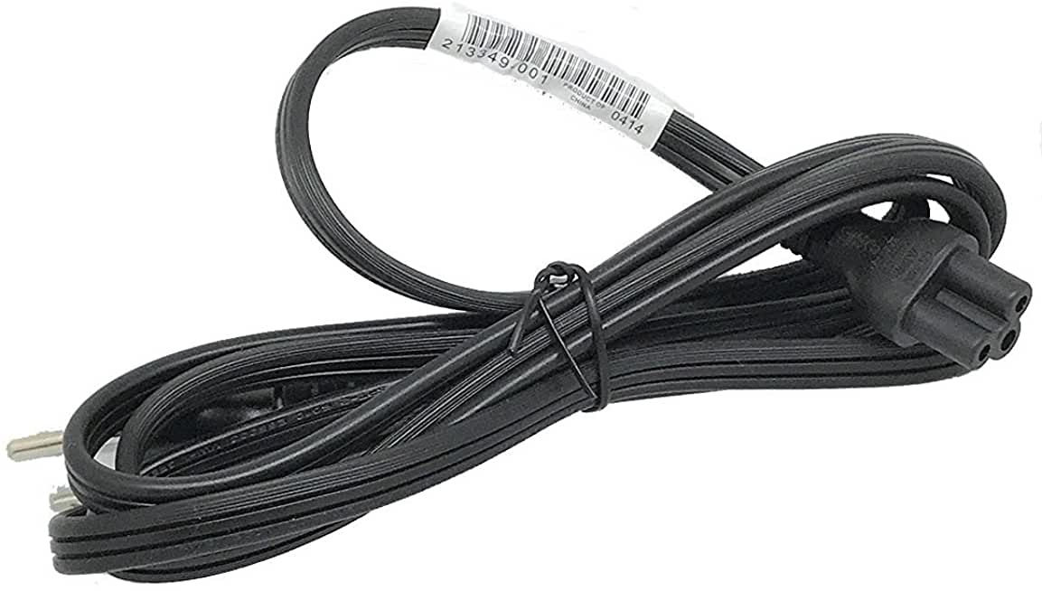 Power cord (Black) - 2-wire, 17 AWG, 0.5m (1.6ft) long - Has straight (F) C7 receptacle